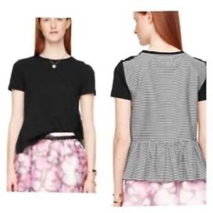 Kate Spade Broome Street Striped Ruffle Back Tee